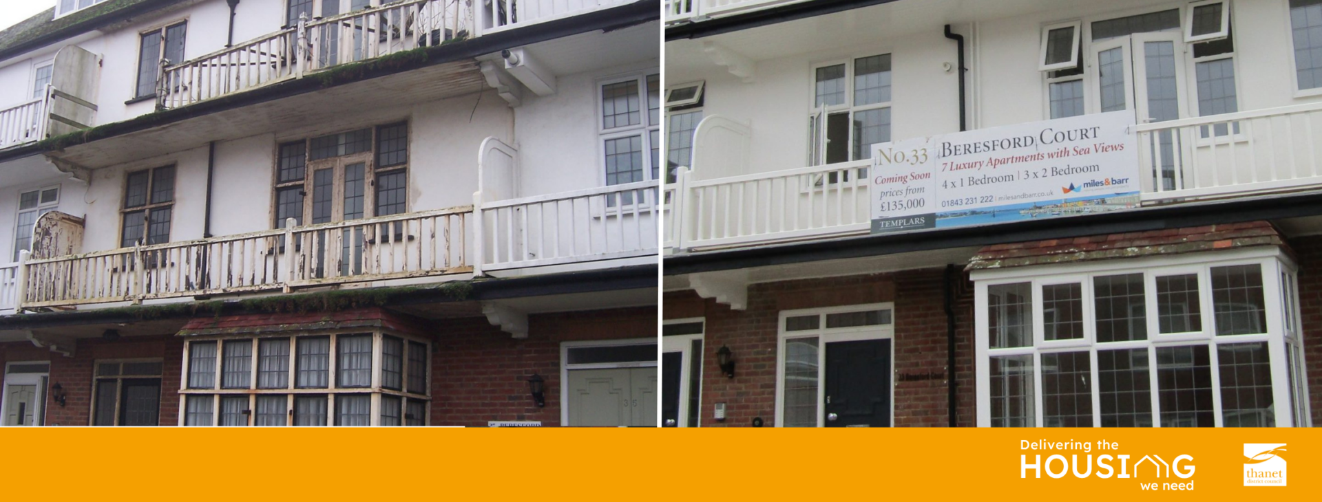 A before an after image of a refurbished empty property
