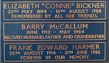 Memorial plaques at Thanet Crematorium