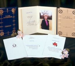 Example of Remembrance cards and miniature books