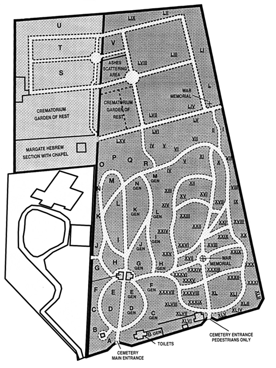 Map of Thanet Crematorium grounds
