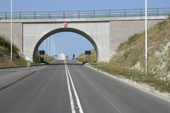 Access road under a bridge