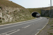 Access road leading into a tunnel