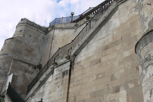 View of the stone staircase from the bottom