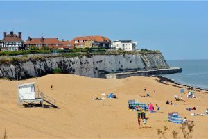 View of Joss Bay with the white cliffs