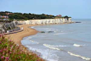 View of the beach and white cliffs