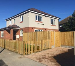 Completed house from side view