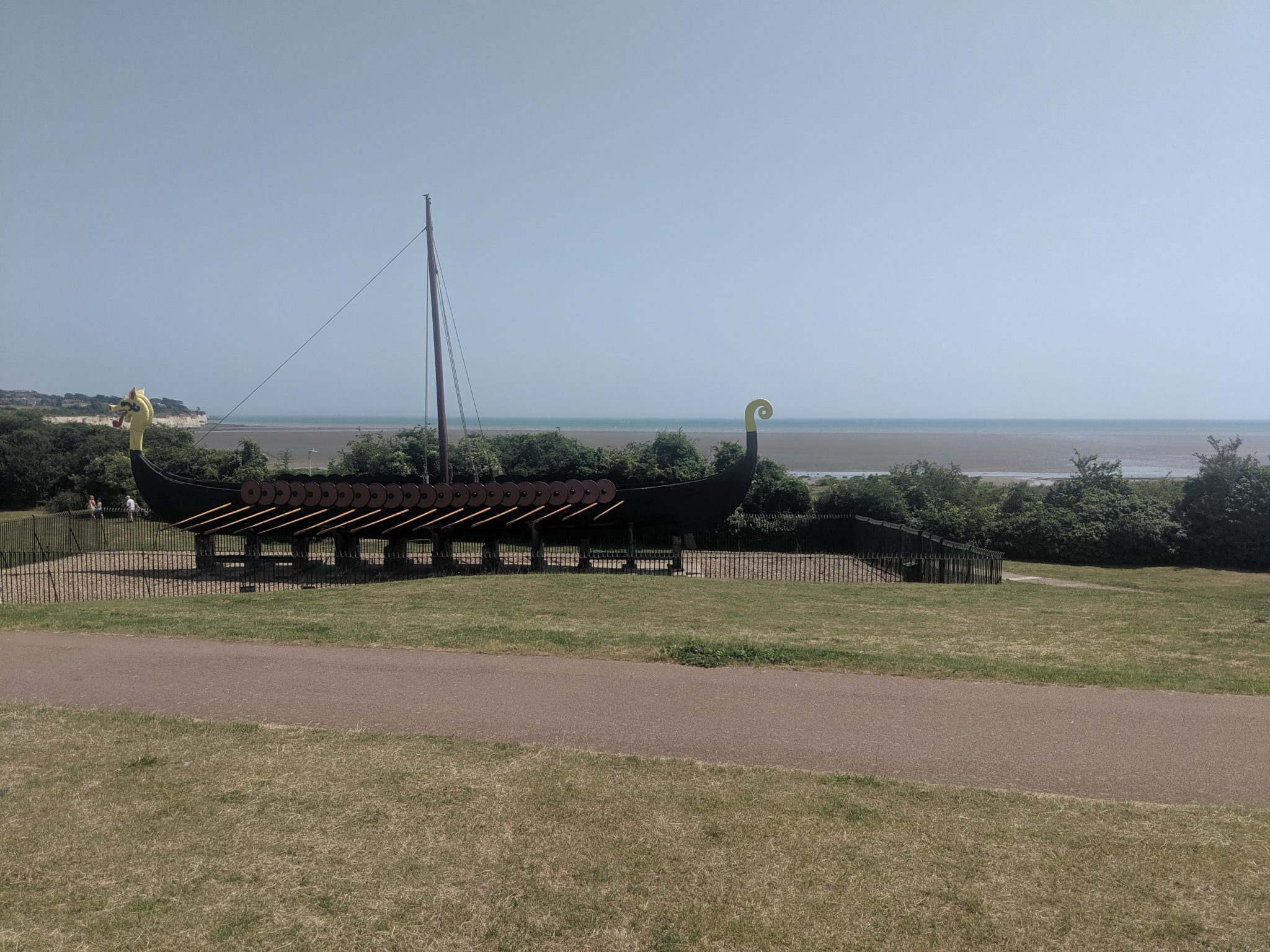 Viking Ship in a large fenced off area