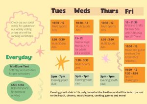 The programme days of the week activities