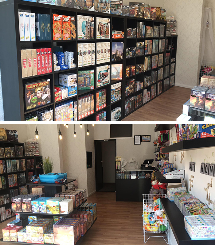 A shop with shelves full of board games