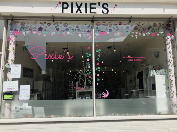 Shop front of Pixies