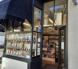 Shop front with jars of sweets in the window