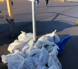 Pile of rubbish bags that were collected during the litter pick in December