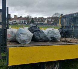 Bags full of litter collected by volunteers at Thanet Urban Forest