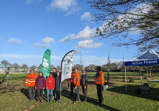 councillors and council officer at the tree planting event