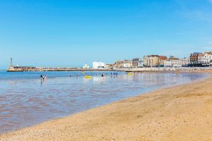 Margate Main Sands, with sea and Harbour Arm in the background