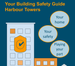 High Rise Building image with top 3 categories: Your home, Your Safety, Playing your part