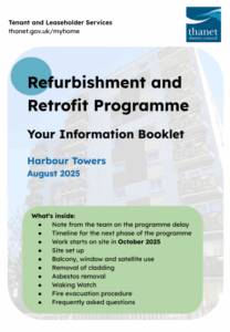 Front cover of the Harbour Towers Refurbishment and retrofit programme information booklet