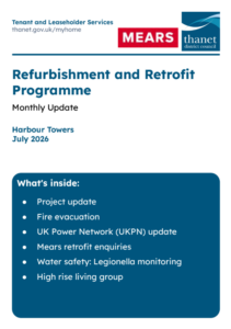 Front cover of the Harbour Towers newsletter for July 2026