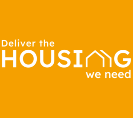 Text reads Deliver the Housing we need. On an orange background