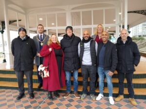 Councillors Packman, Whitehead and Albon alongside Council officers and contractors, JP Projects