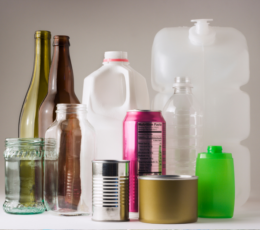 image of empty bottles, cans and plastic cartons