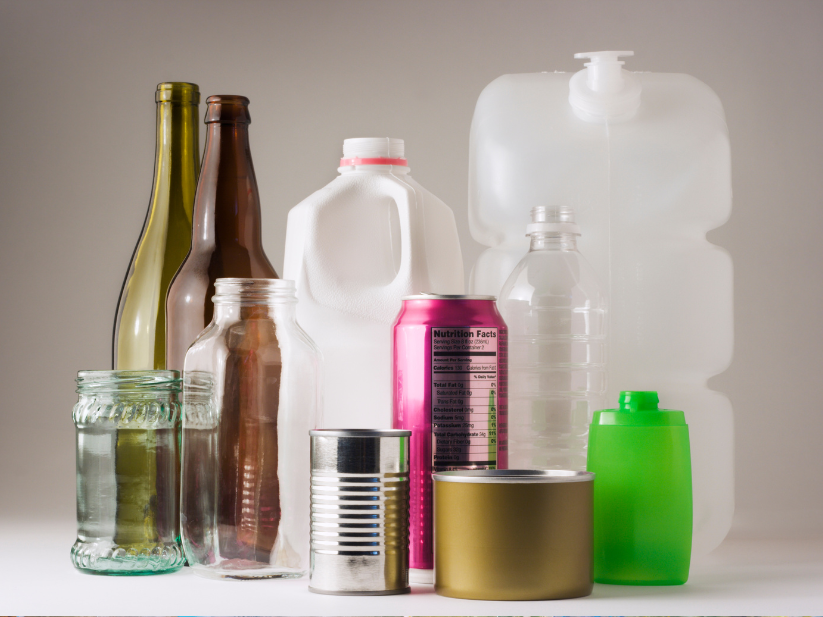 image of empty bottles, cans and plastic cartons