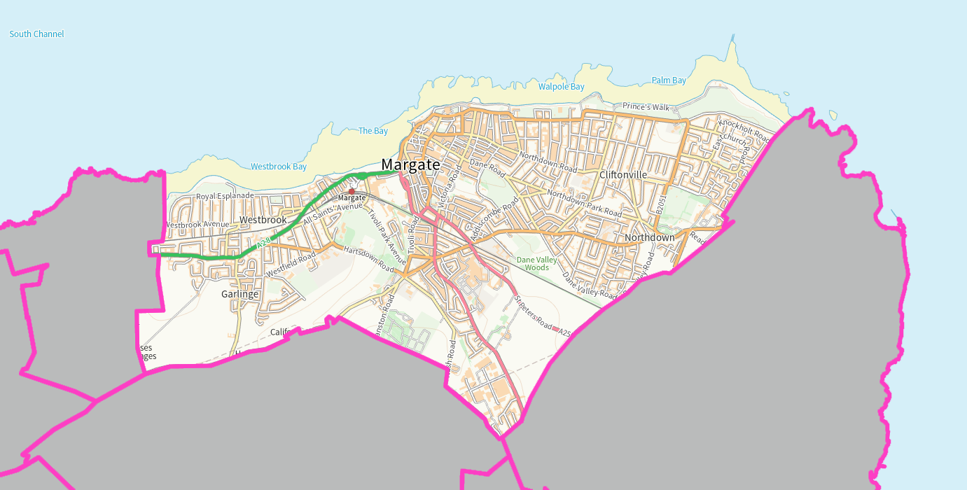 A map of the unparished area of Margate