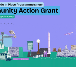 Infographic image of Ramsgate Town. there is the caption 'Ramsgate Pride in Place Programme's new Community Action Grant now accepting applications!'.